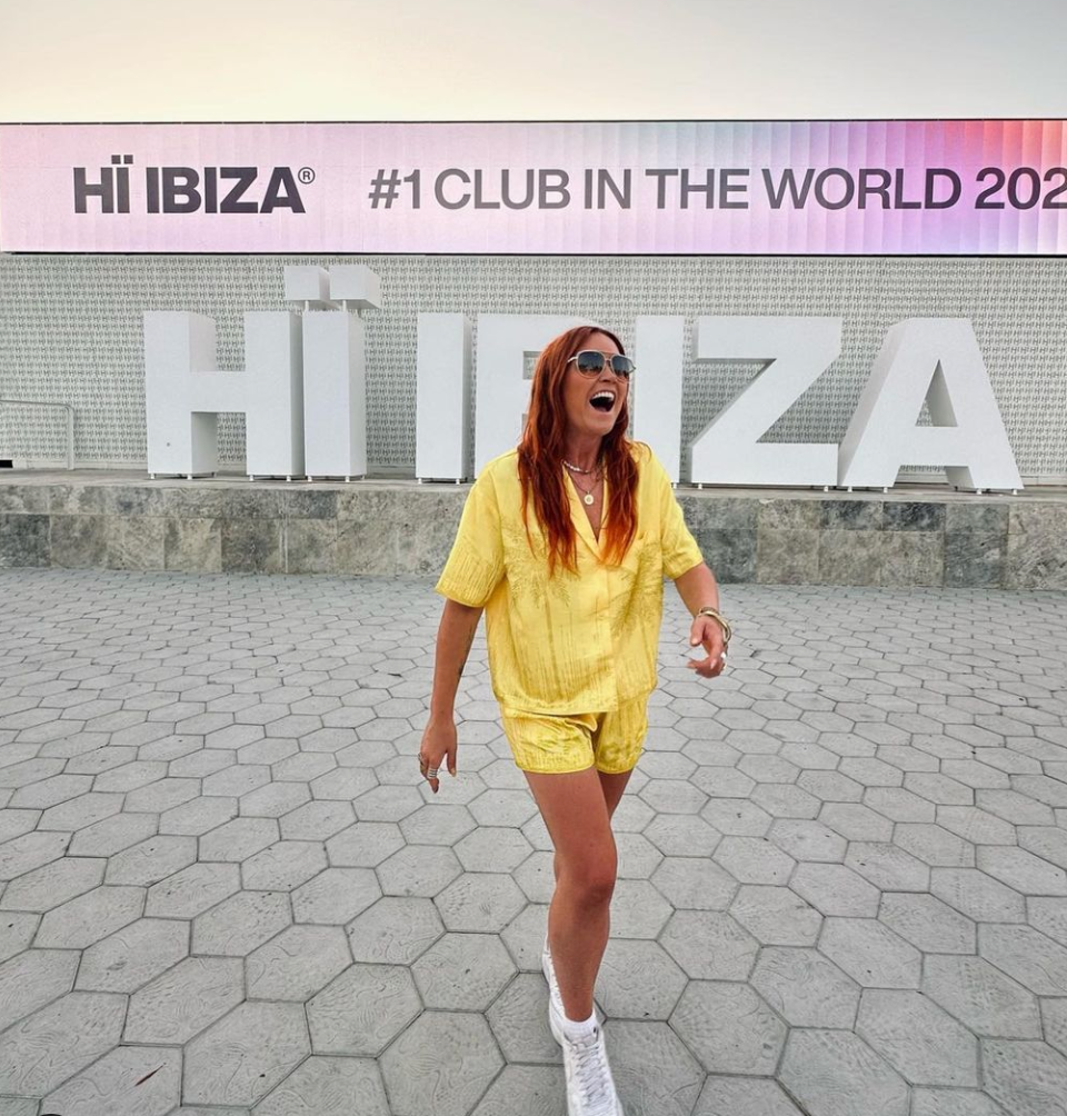 DJ Arielle Free outside Hi nightclub for her Residency in Ibiza